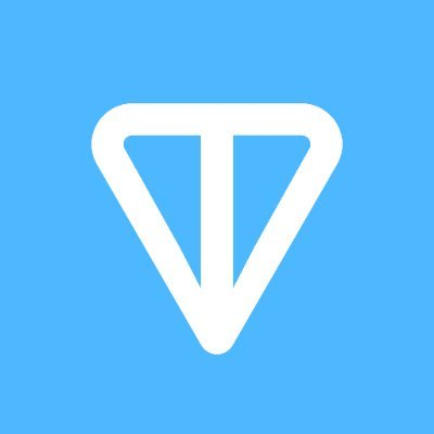 A minimalist logo showing a white downward-pointing triangle outline on a light blue background.
