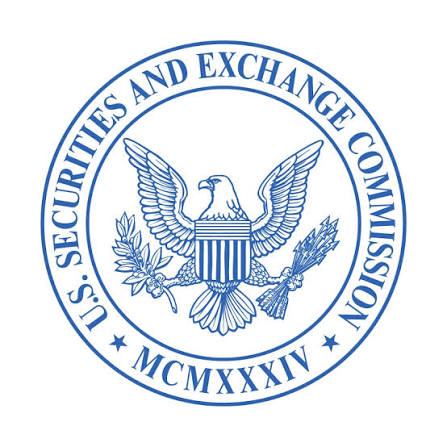 U.S. Securities and Exchange Commission (SEC) official seal with eagle, shield, and 'MCMXXXIV'.