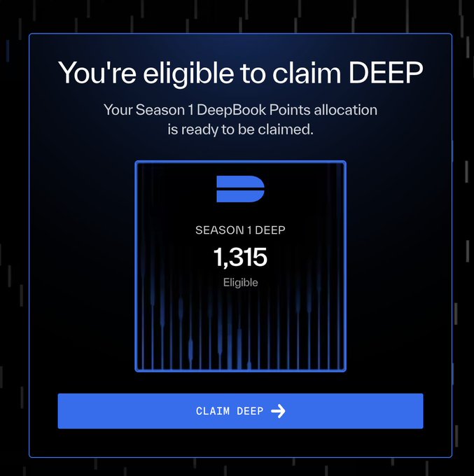 The image features a screenshot from a gaming website, where users can claim DeepBook Points by purchasing tickets online. The website has claimed that the player has won a DeepBook on @_MiraiMart, which means they have been chosen as one of many winners to receive 1,315 points in exchange for their participation.