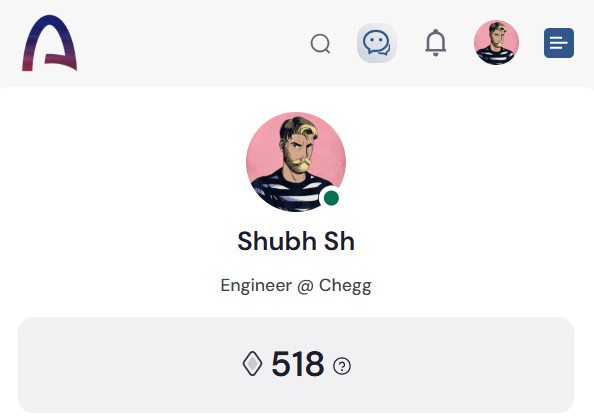 The image shows a social media profile of an engineer named Shubh Sh who has 518 followers. The post features a cartoon character, likely a man with a beard wearing a striped shirt, and the caption reads "engineer @chgg". The post also includes a link to the engineer's website, which is related to architecture.