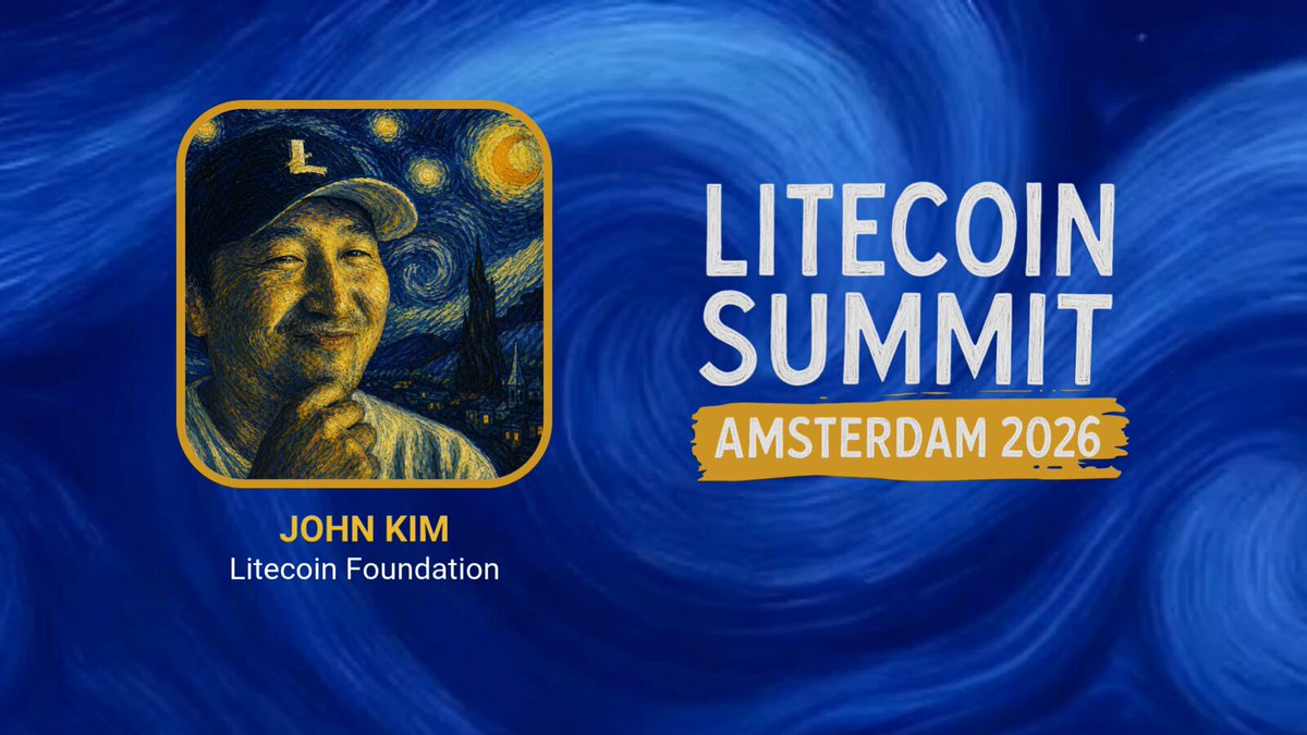 The image features a man with a hat and sunglasses posing for a photo against a blue background that looks like waves or water, possibly representing an ocean. The text "Litecoin Summit Amsterdam 2016" is written above him, indicating the event he is attending. Below his picture, there are two lines of text: one reading "John Kim" and another saying "Litecoin Foundation". These details suggest that John Kim is a well-known figure in the world of cryptocurrency, and the Litecoin Foundation is an organization associated with him.