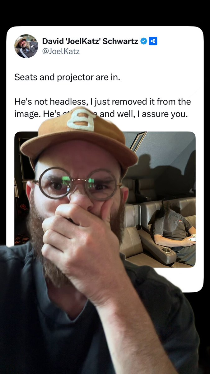 The image features a man wearing glasses, a brown hat with an "X" on it, and a black shirt. He has his hand over his mouth as if he's making a funny or surprising face for the camera. The caption of the image reads "#XRP influencers be like". This suggests that the man is likely trying to make a humorous or cheeky statement about the nature of influencers in general, using the example of XRP as an illustration.
