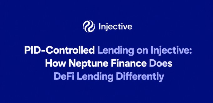 Title card on dark blue background reading 'Injective: PID-Controlled Lending on Injective: How Neptune Finance Does DeFi Lending Differently.'
