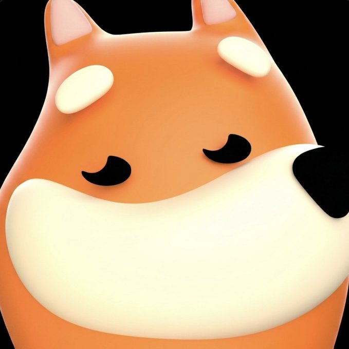 The image features an orange cartoon dog with big ears, a small nose, and two black eyes. It appears to be smiling or making a funny face as if posing for a photo. The background of the image is black, which contrasts with the bright colors of the dog's fur. There are no texts present in the image, but it seems to be related to a video call since there is a caption that reads "POV: you have a video call with The Dog".