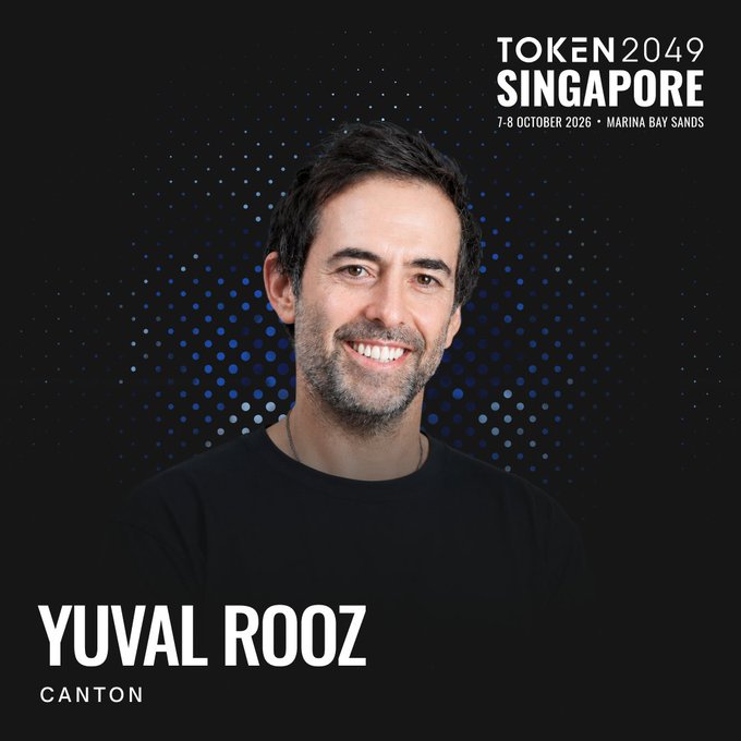 Yuval Rooz, Co-Founder and CEO of Canton Network, will be speaking at TOKEN2049 Singapore on 7-8 October at Marina Bay Sands. The image features Rooz, a speaker at the event.