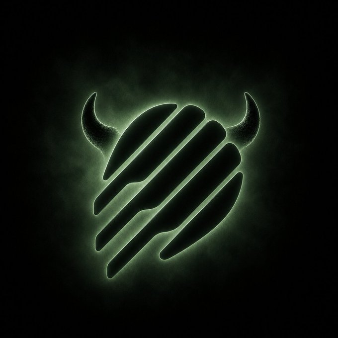 A glowing green demonic emblem featuring a clawed hand and horns silhouette appears against a smoky dark background, visually reinforcing the menacing "ANSEM" branding referenced in the post about creating a liquidity pool that routes fees back to $ANSEM token buybacks.
