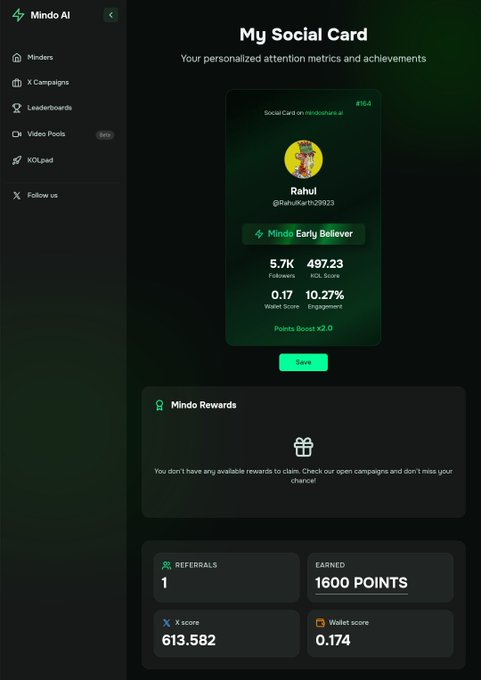 A screenshot of a social media card page showing a user's profile, achievements, and a list of their accomplishments. The page also displays the details of a cryptocurrency and the importance of using Tria Cards for faster transactions through exchanges and custodial services.