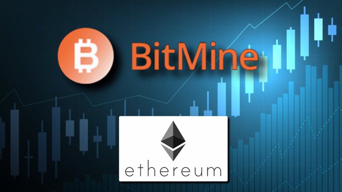 The image features a blue background with a white Bitcoin symbol in the top left corner, along with an illustration of cryptocurrency symbols representing Bitcoin and ether (Ethereum) coins. The Bitcoin symbol stands out prominently as the dominant element within the image. A caption above the image reads "Ethereum is down nearly 60% from its highs Six straight red weeks, ETF outflows still coming in, sentiment is pretty rough Yet @bitmNR just bought $237M worth of @bitcoin Funny how the biggest buyers usually show up when everyone else wants out".