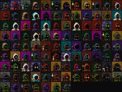 A grid of colorful, pixelated character icons, likely representing various "Chainmancers," displayed in a collection format. The image serves as a visual representation of the characters mentioned in the tutorial for activating a Chainmancer.