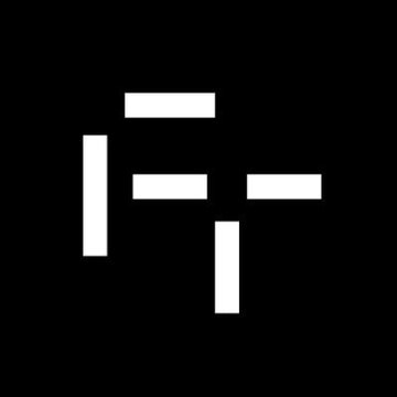 A minimalist black logo featuring white geometric bars arranged in an abstract design.