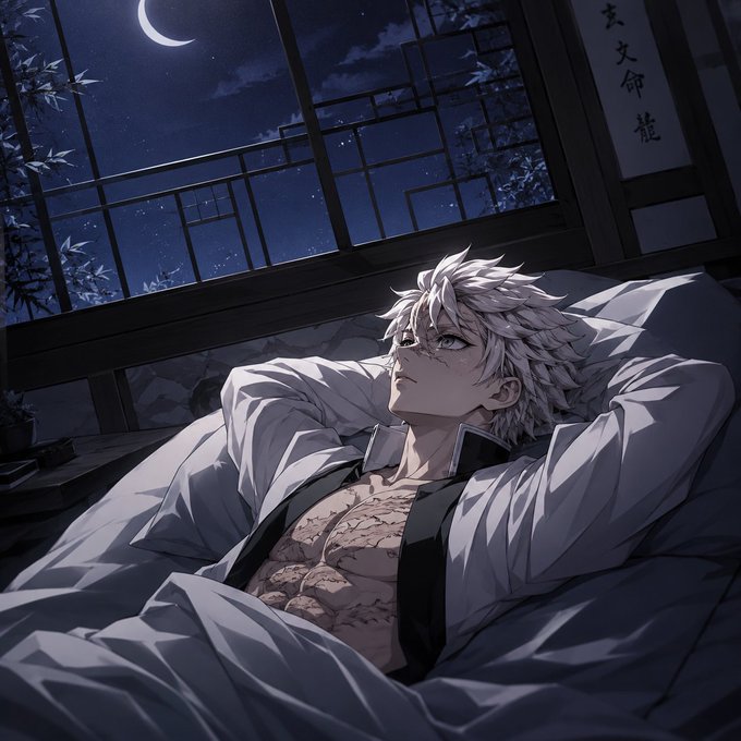 In the image, there's a man lying down in bed with his eyes closed, looking up at the ceiling. The room has a window that overlooks trees outside, creating a serene atmosphere. The caption for this image reads "GN Everyone! Building, learning, and growing every day with amazing projects: @quipnetwork @TheARCTERMINAL @sleepagotchi @CNPYNetwork Keep shipping, keep grinding, and keep believing in the future of Web3 & AI".