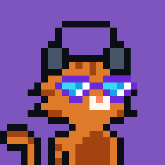 A pixel art character with brown skin, purple hair, and blue-tinted glasses stands against a purple background, embodying the stylized "Solana Velvet" aesthetic referenced in the post.
