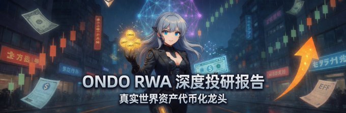 The image features a banner for an anime game called "Ondo RWA" with a girl character standing in front of a cityscape at night, holding a golden object. The background includes various signs written in Chinese characters, indicating that this is likely an anime or video game set in China. The post also mentions the importance of understanding the content and the source of the image to ensure its authenticity and reliability.