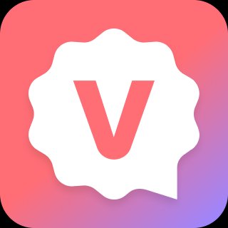 A logo featuring a white speech bubble with scalloped edges containing a coral-pink letter "V," set against a pink-to-purple gradient background, representing the $VERY token brand that the poster claims to be actively buying from traders in exchange for USDT.
