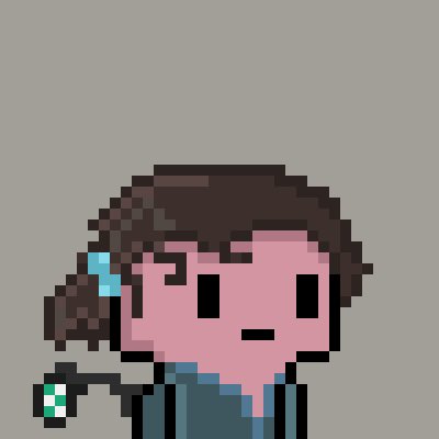 The image features a cartoon character with brown hair, wearing a blue shirt and holding a green object. The character appears to be smiling or looking up at something above their head. The caption below the image provides information about a giveaway for a limited time, inviting people to enter by following a specific hashtag.