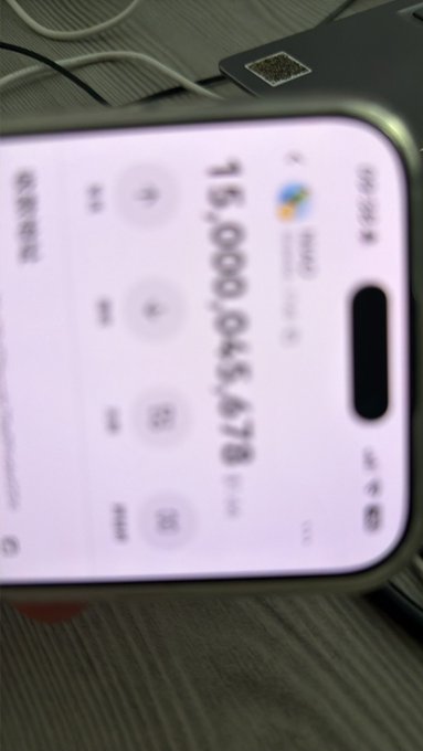 A blurry photo of a smartphone screen displaying a number in the format '16,000,045,478' on a white background.