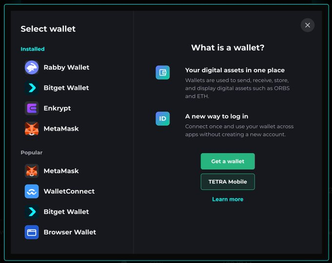A 'Select wallet' interface listing Installed options like Rabby Wallet, Bitget Wallet, Enkrypt, and MetaMask, alongside Popular wallets, with an explanation 'What is a wallet?' on the right.