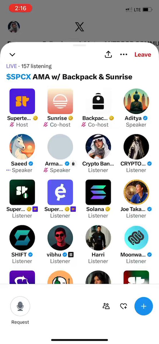 The image shows a phone screen filled with various app icons representing different music streaming platforms or podcasts. On the right side of the screen, there's an app for Sunrise, which features the title "A good point from Saeed during the AMA: It'S not enough to bring assets onto Solana. People need deep and active markets to trade them". The app has been mentioned in a post about Sunrise and cryptocurrencies.