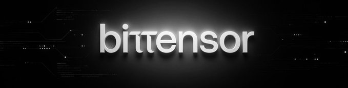 A dark banner with circuit board patterns in the background displays the word 'bittensor' in large, silver metallic letters.