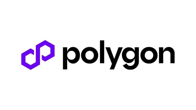 The Polygon blockchain logo, featuring a purple hexagonal icon next to the word 'polygon' in black lowercase letters on a white background.
