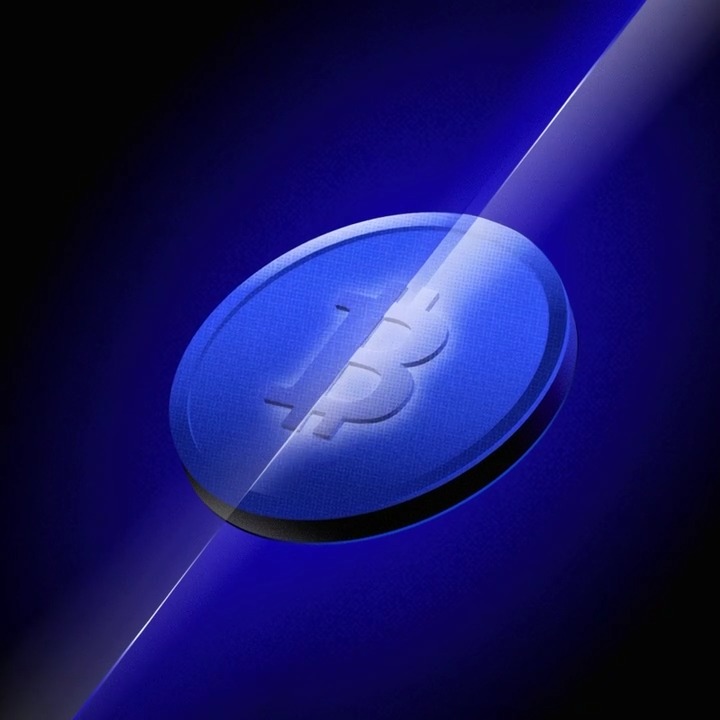 A blue, illuminated Bitcoin coin featuring a stylized “₿” is shown against a dark background. The post says, “BTC back at $84K. QRT your end of week predictions..,” referring to Bitcoin’s price rebound.