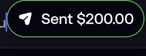 A screenshot of a digital payment notification showing "Sent $200.00" alongside a send/paper airplane icon, illustrating a $200 giveaway announcement across 4 winners.