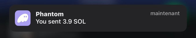 A Phantom wallet notification shows "You sent 3.9 SOL" — a humorous visual pun on the poster's typo, where the intended "0.39 SOL" accidentally came with an extra zero.