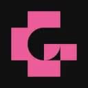 A pink and white stylized 'G' or 'C' logo on a dark background.