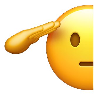 A 3D-rendered yellow emoji with a concerned expression is being squished or hit by a yellow hand or object on the side of its head.