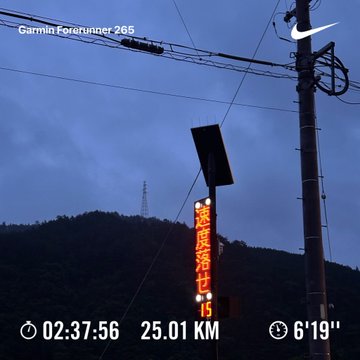 The image is a time-lapse photo of an outdoor street sign with the time shown as 02:37:56 pm. There are some text elements around the clock that read " Garry forerunner 2665" and "#stepn", but they do not seem significant in relation to the main image.