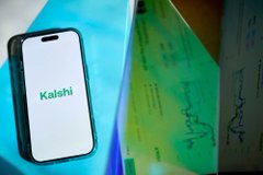 A smartphone displaying the word "Kalah1" sits next to an open notebook with handwritten notes, suggesting a trader using the "Kalah1" platform or tool for technical analysis of cryptocurrency markets.