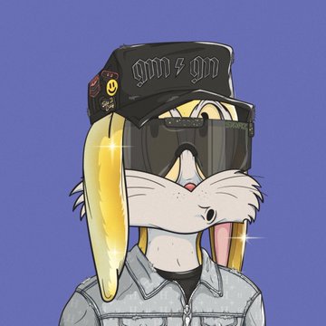 The image features a cartoon rabbit character wearing sunglasses, a hat with "Gm" written on it, and a jacket over his shoulders. The rabbit appears to be posing for the camera against a blue background. In the caption provided, there is an emphasis on the rabbit's appearance, suggesting that he looks good in the photo.

The post reads: "Yeah @DegenToonz looks good here". This implies that the image of the cartoon rabbit character appears to be visually appealing and well-portioned, capturing the viewer's attention.