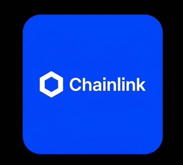 A blue app icon with a white hexagonal logo and the text 'Chainlink' displayed in the center.