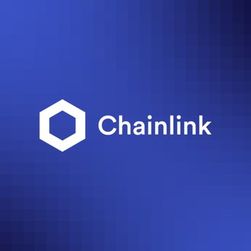 The image features a logo for Chainlink, which is a cryptocurrency wallet and exchange platform. The logo consists of a hexagon with a white border, surrounded by blue squares. Below the logo, there's text that reads "CHAINLINK POWERS ONCHAIN ACCESS TO STRATEGY’S STRC". This suggests that Chainlink has been chosen to power Strategy's onchain digital credit products, allowing access to these services for investors outside of the United States.