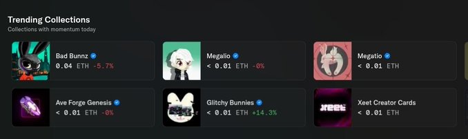 The image shows a list of different types of NFTs, including MegaETH NFTs, which are digital assets that have been tokenized into units called etherium tokens (ETH). The image also displays a caption about the current state of these NFTs, stating that every single one has gone back to zero. This suggests that there might be an issue with the tokenization process or the market for these NFTs, causing them to lose their value and become worthless.