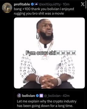 The image shows a man sitting down with his hands crossed while wearing a white shirt. The caption below him reads "Why is every single axiom affiliate such a low life piece of shit flexing rugs on the timeline? They steal your money and brag about it. At this point axiom is literally enabling the worst of the worst people on this platform". This statement seems to be related to the post, as it questions the authenticity or value of the content shared by the man in the image.