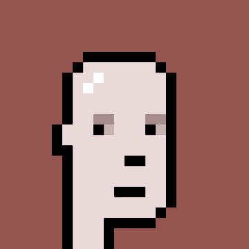 A simple pixel art illustration of a white ghost-like character with small eyes and mouth on a solid red background.