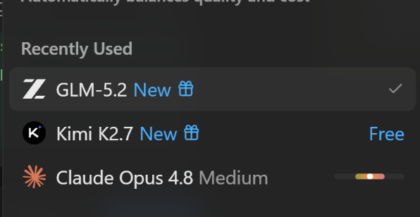 "glm 5.2", "kimi 2.7 new gifts" and "tf unlimited" are three descriptions about a software used for gifting from an online marketplace, Kismi. The main focus of this particular post is on what the application allows users to do with GLM 5.2 compared to Kimi 2.7.