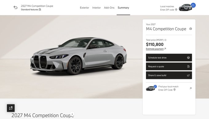 ia competition coupe page on a website, displaying a silver car with black rims and a white roof, priced at $10,800 for a scheduled pickup.