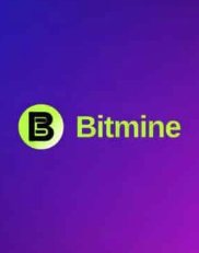 The image displays the BitMine logo against a purple gradient background, relating to the company's financial disclosure that Ethereum staking accounted for 98% of its $46.5 million quarterly revenue, with $ETH staking alone bringing in $45.7 million.