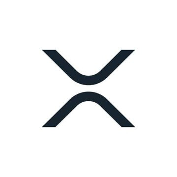 The black logo for the cryptocurrency XRP, showing a stylized 'X' design on a white background.