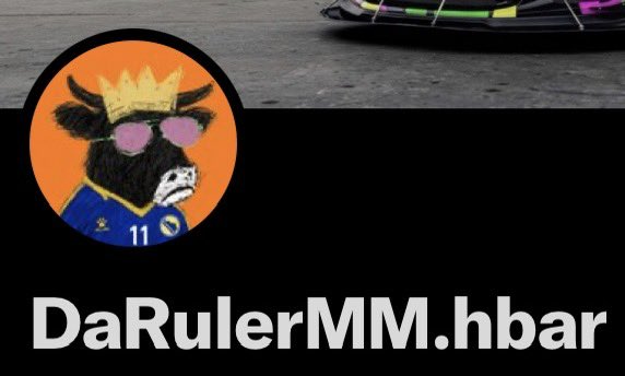 The image features a black background with an orange circle containing a cartoon cow wearing sunglasses, which has the number 11 on its chest. The text "DaRulerMM" is written below the circle, and there are two other lines of text that read "@utility2themoon & @DeFi_Jon". The post announces the arrival of a true Hedera legend into the IvyFi Lounge at 6:00 PM Eastern Time on June 18th.