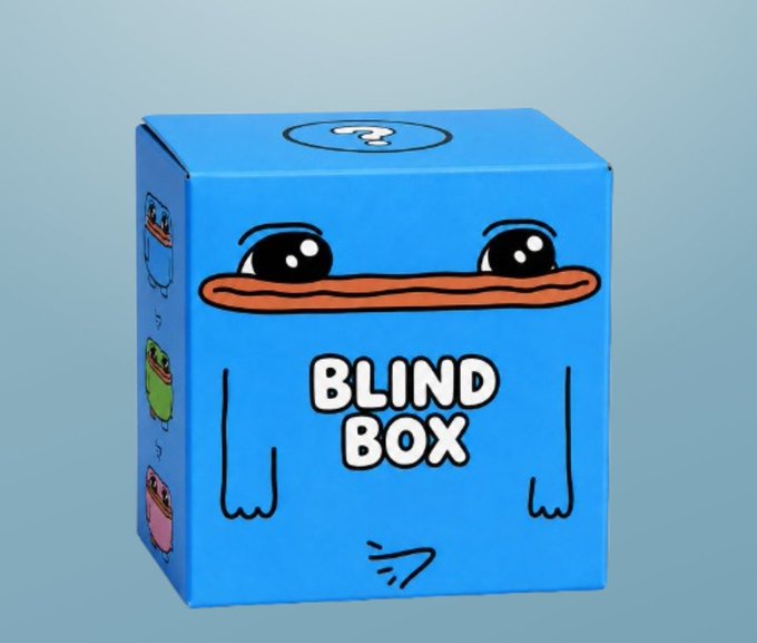 The image features a blue box with cartoon-like eyes and a mouth that says "Blind Box" written on it. The box appears to be made of cardboard or paper, giving it a playful and colorful appearance. It seems like there is an advertisement for a game called Blind Box, which could be related to the post about the launch of Dump Season in June. The image also includes text that reads "Looks like !" and "Launch set for June 2 PM GMT". This suggests that the game might have been released or will soon be released, and it is available for purchase at a later date.