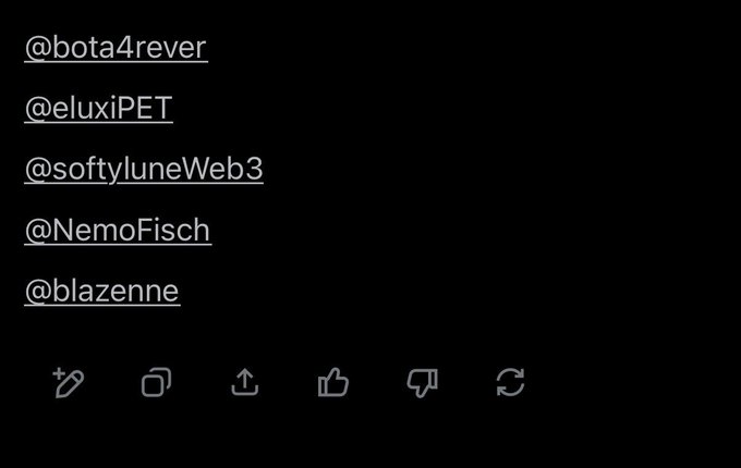 The image features a black background with various social media icons, such as a thumbs up button, an upward-pointing arrow, and several types of buttons like a "like" button, a "repost" button, and a "view more" button. Additionally, there are several Twitter icons within the picture that add to its overall visual appeal. The post in question appears to be related to social media as it includes some of these graphics and icons.