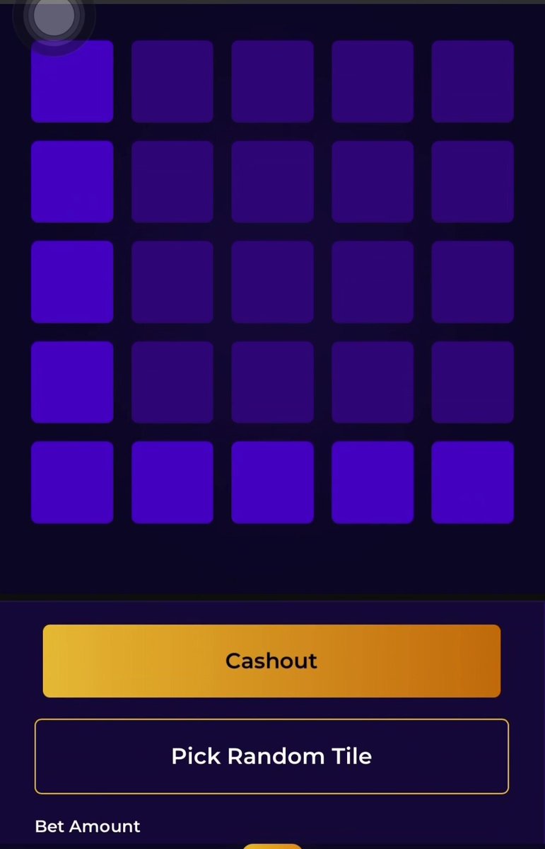 The image shows a phone screen displaying a game called "Cashing Out". It appears that someone has just cashed out 2k from this game, as indicated by the text at the bottom of the screen. The game is set against a purple background with blue squares and gold squares, giving it an interesting visual effect.