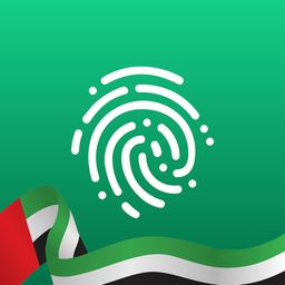 An illustration featuring a white fingerprint icon centered on a green background, with the United Arab Emirates flag waving along the bottom edge, symbolizing the integration of Avalanche ($AVAX) blockchain technology into UAE Pass, the country's national digital identity platform serving over 11 million users.