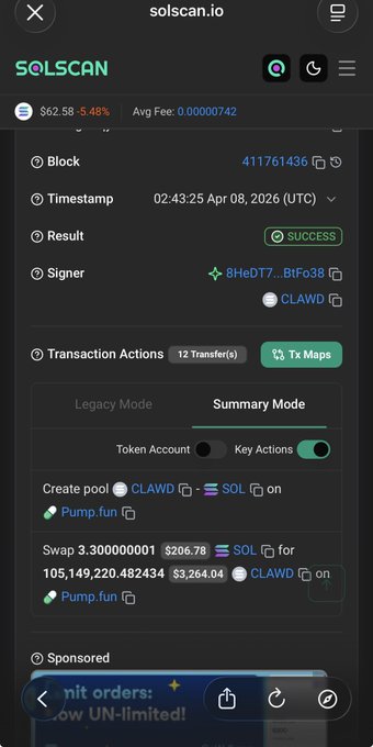 The image shows a phone screen displaying information about a cryptocurrency called Solcan. The screen has various details such as block height, transaction summary, and other relevant data. The text on the screen includes descriptions of different cryptocurrencies like Bitcoin, Ripple, and Litecoin. There is also an advertisement for a product named "Unlimited" that seems unrelated to the content displayed on the phone screen.