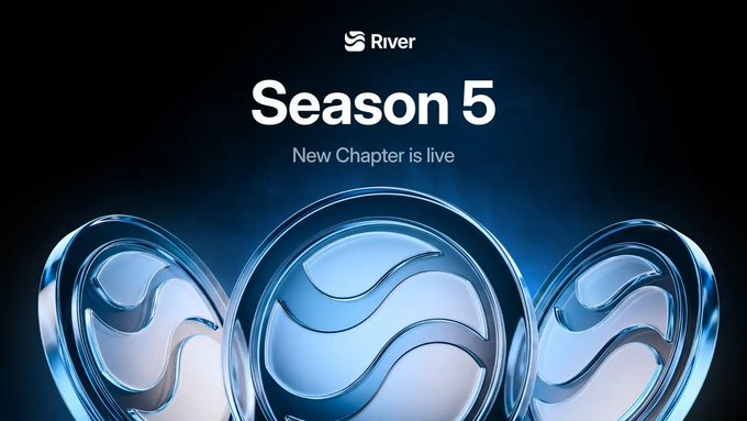 The image features a poster for River 5, which is a new season of the streaming platform. The poster showcases three glass coins with waves on them, symbolizing the flow of content from one season to another. The text "I'm starting to think the strongest Web3 projects won't be the ones that only create a quick wave of attention" suggests that the focus should be on long-term engagement and sustainability rather than short-lived trends or fads. The poster also mentions the names of some popular projects, such as @RiverdotInc and @River4fun, which are known for their commitment to creating an immersive and interactive experience for their users.