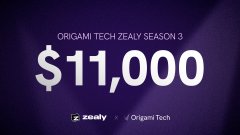 Promotional banner for 'Origami Tech Zcaly Season 3' featuring a prize pool of $11,000.