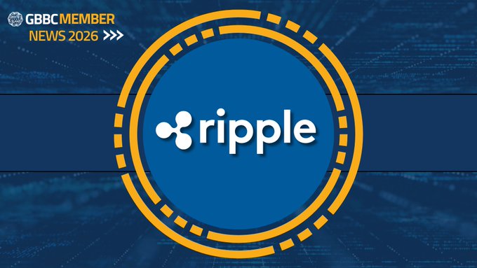 A Ripple-themed GBBC Member News 2026 graphic highlights Ripple’s partnership with Jeonbuk Bank, the first regional bank in Korea to deploy Ripple Payments for near-real-time cross-border remittances.